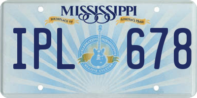 MS license plate IPL678