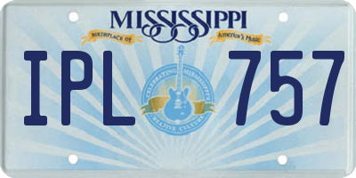 MS license plate IPL757