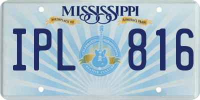 MS license plate IPL816