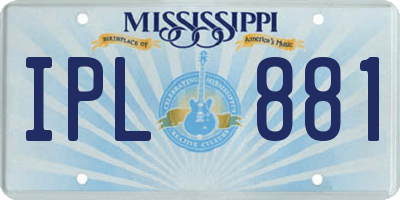 MS license plate IPL881