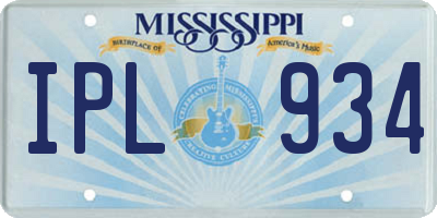 MS license plate IPL934