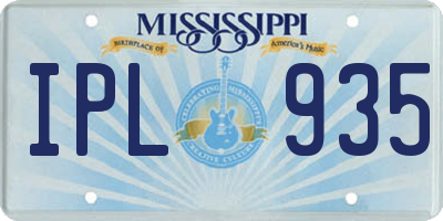 MS license plate IPL935