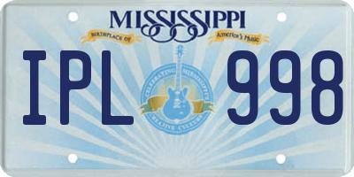 MS license plate IPL998