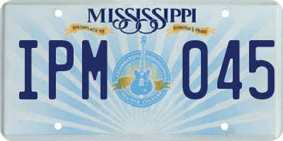 MS license plate IPM045