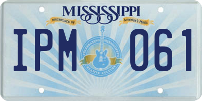 MS license plate IPM061