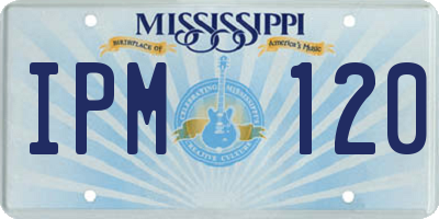 MS license plate IPM120
