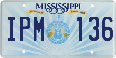 MS license plate IPM136