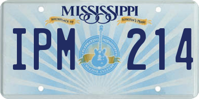 MS license plate IPM214