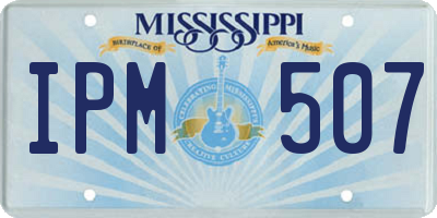 MS license plate IPM507