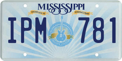 MS license plate IPM781