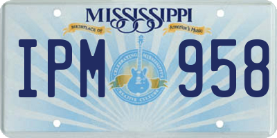 MS license plate IPM958