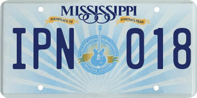 MS license plate IPN018