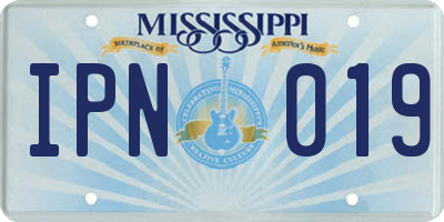 MS license plate IPN019