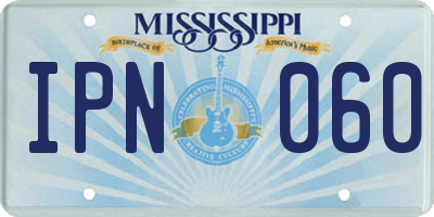 MS license plate IPN060