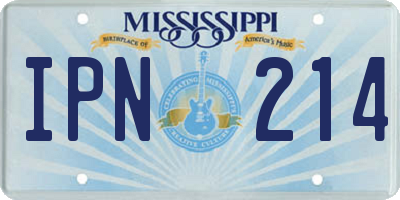 MS license plate IPN214
