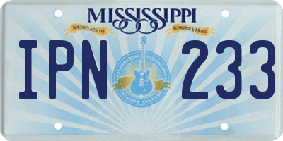MS license plate IPN233