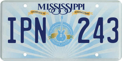 MS license plate IPN243