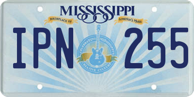 MS license plate IPN255