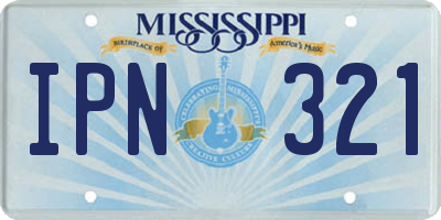MS license plate IPN321