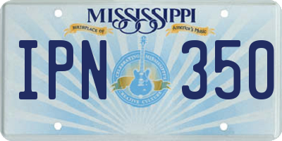 MS license plate IPN350