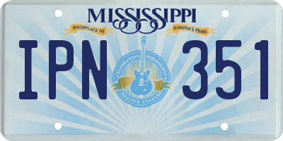 MS license plate IPN351