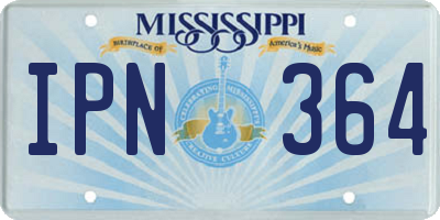 MS license plate IPN364