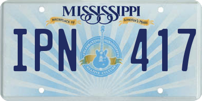 MS license plate IPN417