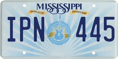 MS license plate IPN445