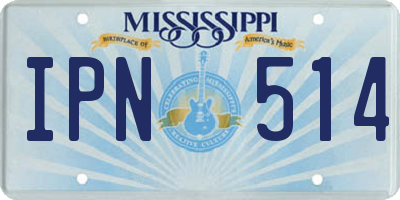 MS license plate IPN514
