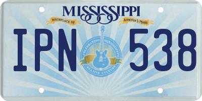 MS license plate IPN538