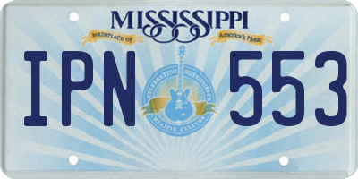 MS license plate IPN553