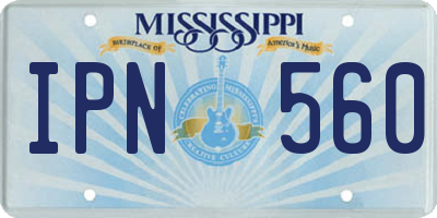 MS license plate IPN560