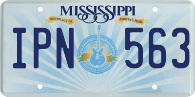 MS license plate IPN563