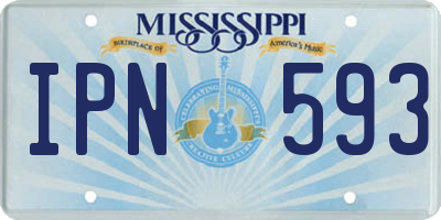 MS license plate IPN593