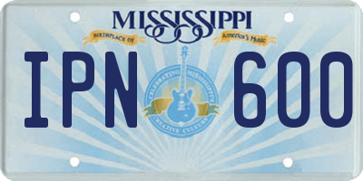 MS license plate IPN600