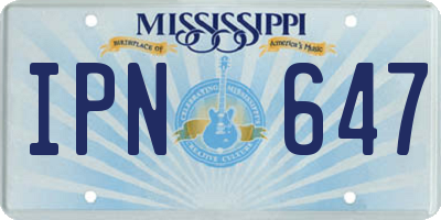 MS license plate IPN647