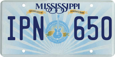 MS license plate IPN650