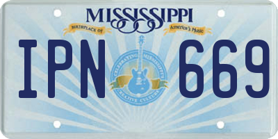 MS license plate IPN669