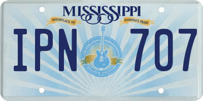 MS license plate IPN707