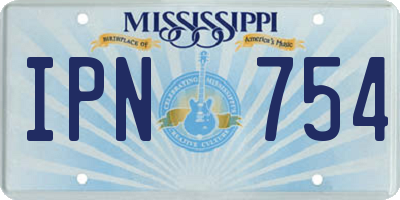 MS license plate IPN754