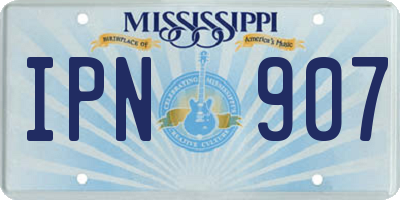 MS license plate IPN907