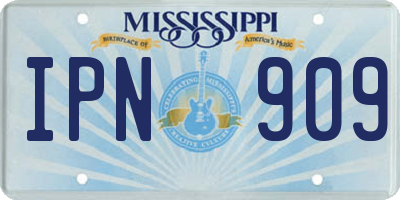 MS license plate IPN909