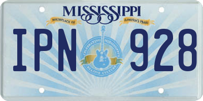 MS license plate IPN928