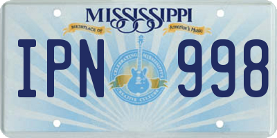 MS license plate IPN998