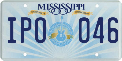 MS license plate IPO046