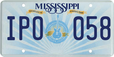 MS license plate IPO058