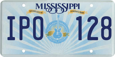 MS license plate IPO128
