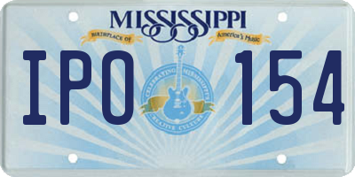 MS license plate IPO154