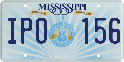MS license plate IPO156