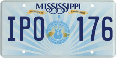 MS license plate IPO176